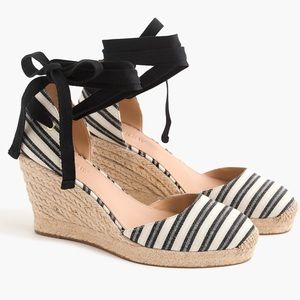 NEW J. Crew Wedge Ankle Wrap Espadrilles
